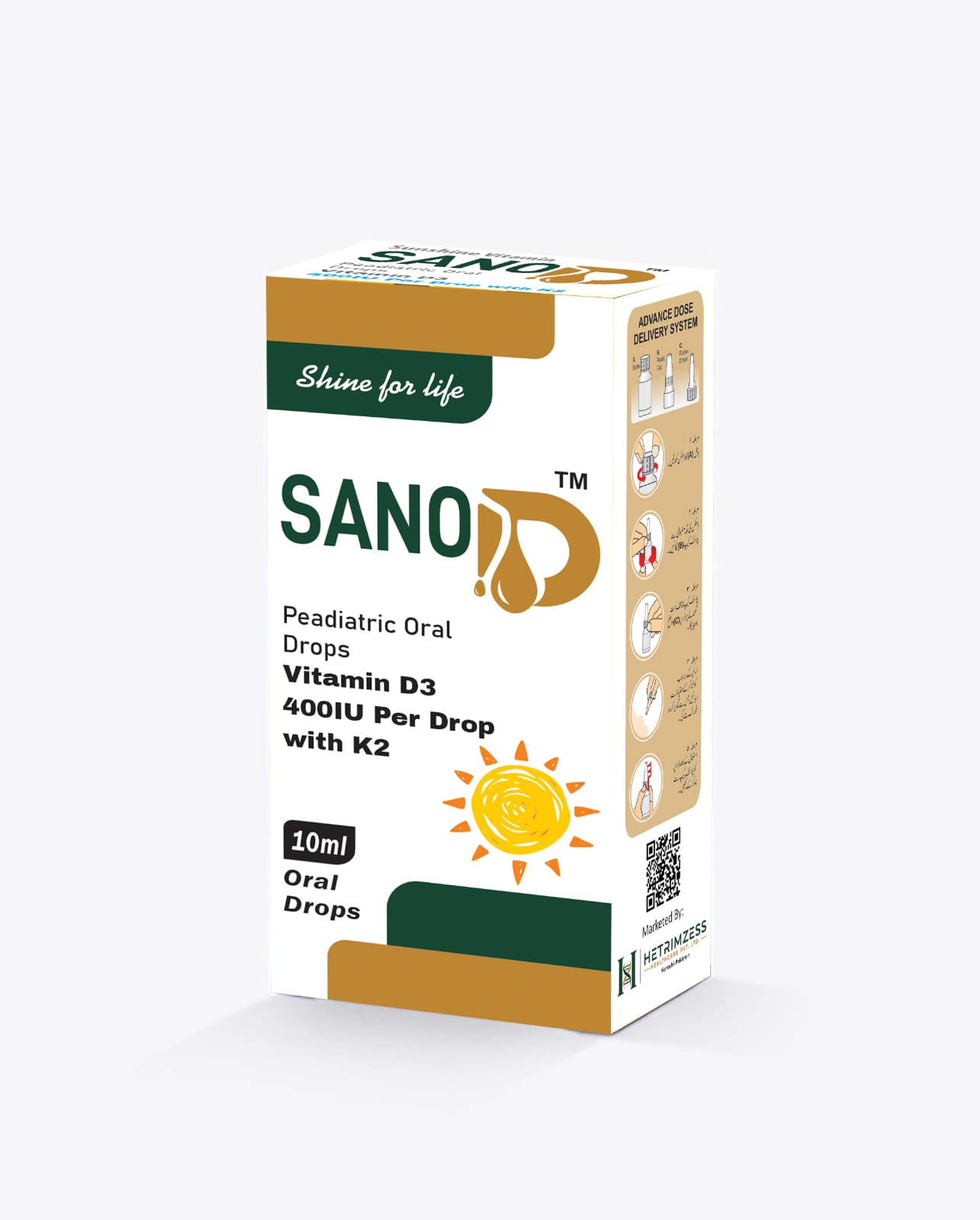 SANO-D™ Vitamin D3 Oral Drops with K2 (10 ml)